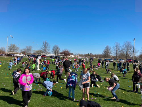 Hallmark Healthcare of Carlinville residents and staff enjoyed a community-wide Easter celebration and egg hunt with local families on April 8 at Loveless Park in Carlinville. 